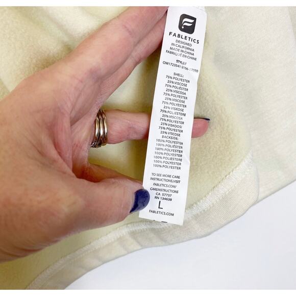 Fabletics "Sage" Open Front Jacket Cream Women's Large - Picture 12 of 15